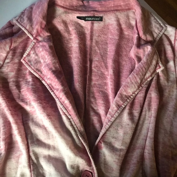 Maurices Plus Acid Wash Distressed 3/4 Jacket - Picture 4 of 5